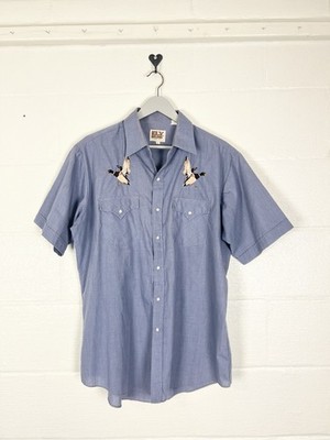Ely Cattleman Western Shirt Mens Large Long Sleeve Pearl Snap Cowboy Ducks