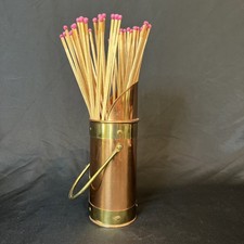 De colección Latón y Cobre Miniatura Carbón Scuttle Soporte 8" Granja Rústico