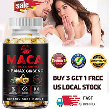 Organic Maca Root 120 Capsules 10000mg, Peruvian Maca Extract for Men and Women