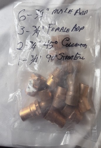 count 75 โโ- 3/4โ Sweat Copper Fittings