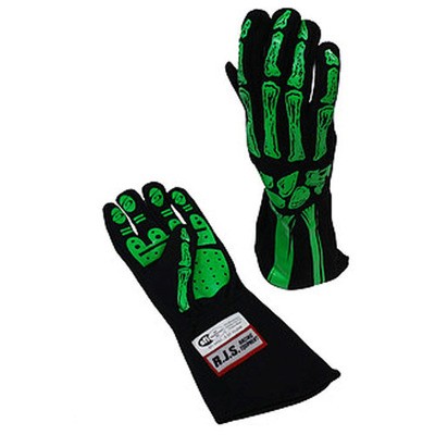 RJS SAFETY Single Layer Lime Green Skeleton Gloves Large- 600090146