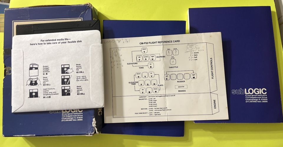 Flight Simulator II Floppy Disk Computer Game Commodore 64 Complete ...