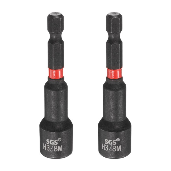 "2X 3/8\" Stecknuss 1/4\" Sechskant 2,56\" LäNge Magnet"-image