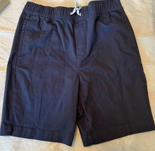 Janie and Jack Boys Navy Solid Chino Shorts Size 12 Elastic Waist Drawstring