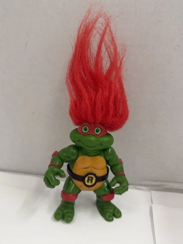 1993 Vintage TMNT Raphael Troll Doll Figure Teenage Mutant Ninja Turtles