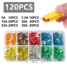 120PCS Low Profile Mini Blade Fuse Auto Car Motorcycle SUV Fuses Kit