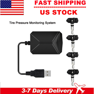 #ad TPMS Car Tire Pressure System Monitoring Android Alarm Wireless USB 4 Sensors. $38.29