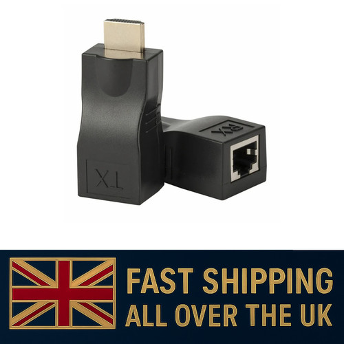 2X HDMI 1080P 4K Signal Extender To RJ45 Over Cat 5e/6 Network Ethernet Adapter