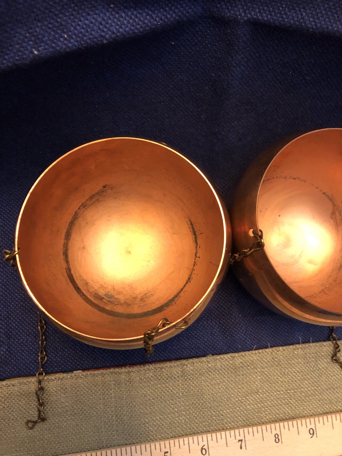 2 Copper Planters With Chains 