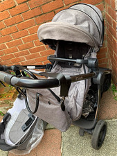 iCandy Grey & Black Single Pushchair Pram with Carrycot/Bassinet, Rubber Tyres