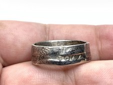 Vintage US 1964 Quarter Historical Year 90 Coin Silver Band Ring  Sz. 6.5
