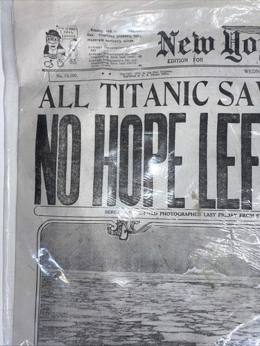Nachdruck der Zeitung Als die Titanic am Meer sank 1912 Antikdruck - Bild 2 von 7