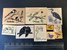Rubber Stamp Lot of 10 Birds Mix Brands Vintage Combine Ship Stampin Up Hero 06