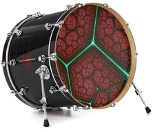 Vinyl Decal Skin for 24" Bass Kick Drum Head Linear Cosmos Red