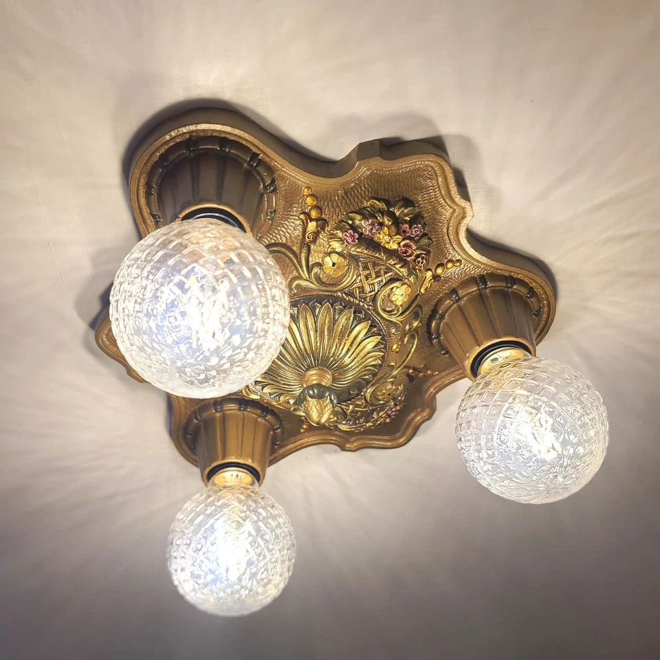 Vintage Ceiling Light Fixture, by Lightolier Mfg, Early 1930s- Total Restoration - Image 3 of 4