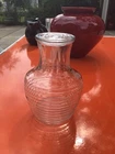 Vtg. MCM Anchor Hocking Manhattan Glass Beehive Water Juice Carafe with Lid
