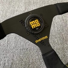 FOR MOMO BLACK EDITION 350mm/14inch MOD07 Flat bracket Suede Steering Wheel
