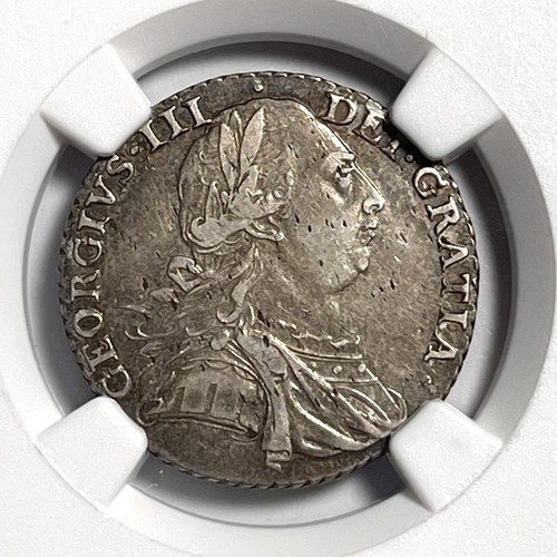 1787 One Shilling England NGC XF40 1S Hearts Scarce Coin .925 Silver