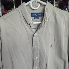 POLO RALPH LAUREN Vtg BLAKE Gray Long Sleeve Btn SHIRT Men's XL