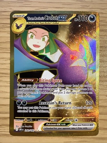 Team Rocket's Crobat ex 242/182 Sv10: Destined Rivals Holo GOLD NM