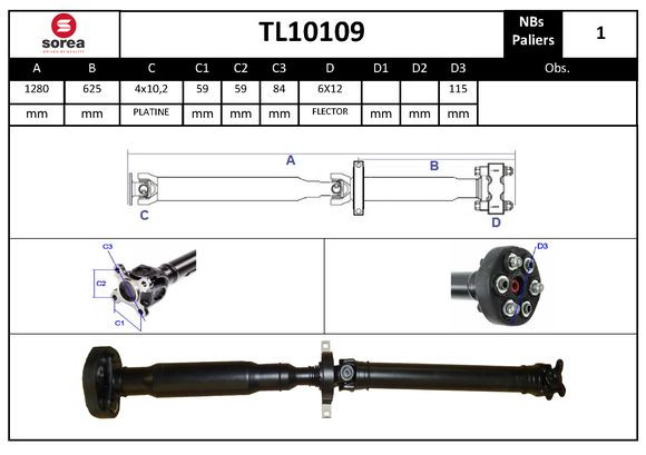 Arbre de transmission SNRA TL10109 pour réparer les vibrations de votre BMW X3