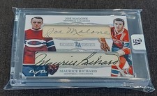 1/1 JOE MALONE & MAURICE RICHARD DUAL AUTO Montreal Card *PRICELESS AUTHENTIC