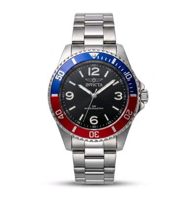 Invicta Pro Diver Men s Quartz 48mm Black Dial Red/Blue Bezel 50m SS
