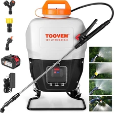 Toovem 4 Gallon Battery Powered Backpack Sprayer - Electric Garden Sprayer with
