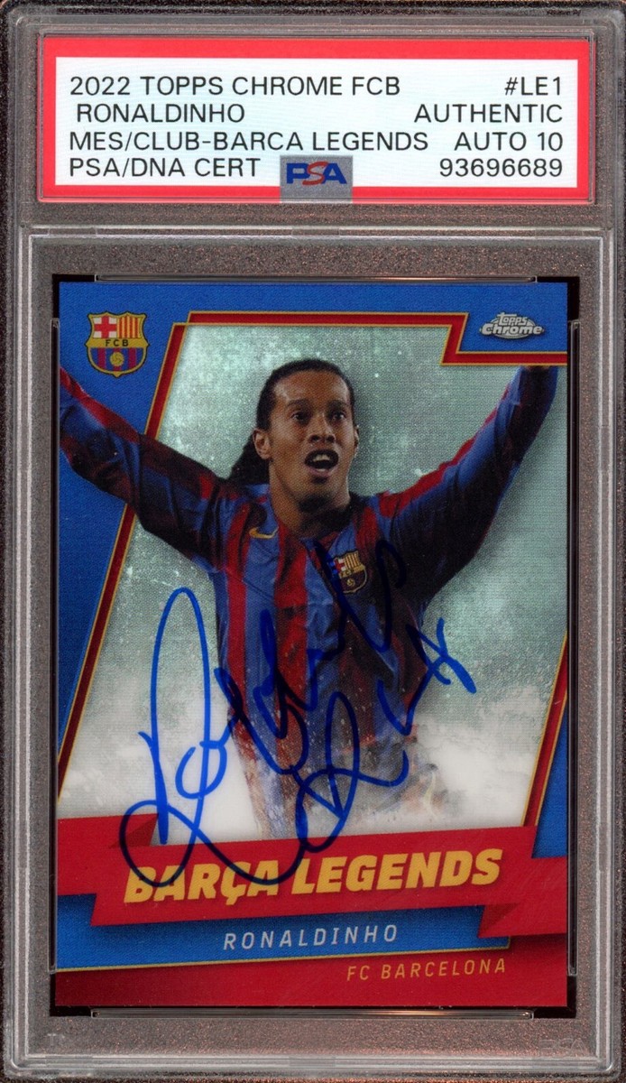 2022 Topps Chrome FCB #LE1 Ronaldinho Signed Barca Legends
