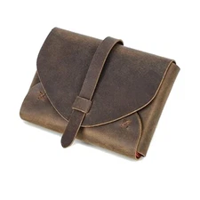 Retro Real Leather Book Cover Case Carrying Book Bag storage Protective Handbag*