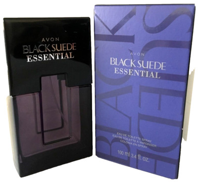 AVON BLACK SUEDE ESSENTIAL MANDARIN, BLUE LAVENDER , SOFT SUEDE EXUDE FREE SHIPP