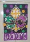 New Fleur de Lis Welcome Banner Purple Green Gold Mardi Gras Everyday — photo 3
