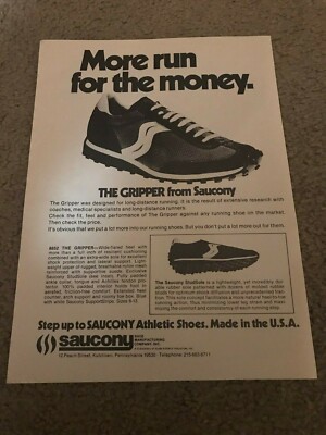 Vintage 1977 SAUCONY THE GRIPPER Running Shoes Poster