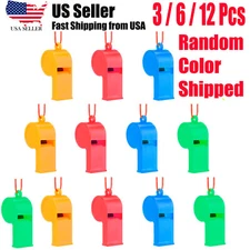 Plastic Whistles, Loud Crisp Sound Whistle, Sports Whistle Bulk with Lanyard US