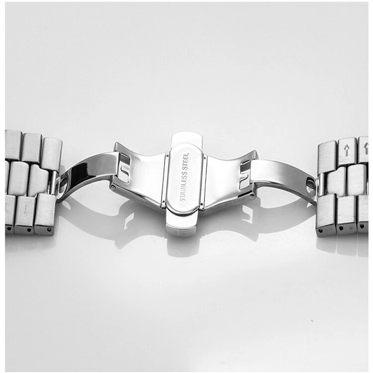 Correa de reloj de malla milanesa de acero inoxidable macizo pulsera de metal 18 20 22 24 mm Foto 3 de 4