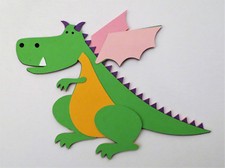 Dragon Fairy Tale Die Cut Paper Doll Cardstock Piecing Scrapbook Embellishment