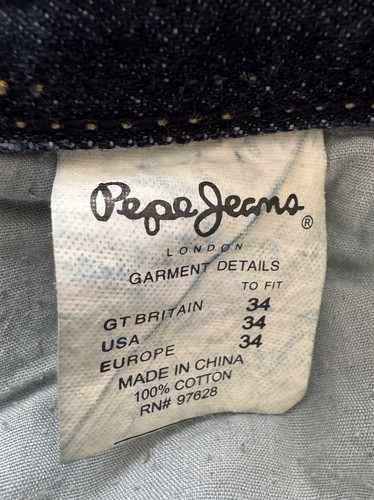 Vintage Pepe Jeans Jorts Jean Shorts Blue Baggy Embroidered 34 Mint - Picture 4 of 4