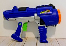 NERF Gun Hyperfire Dart Tag Blaster 10 Shot Blue 2005 GUN ONLY