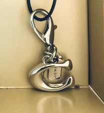 Coach Removable key chain bag charm Silver Color C NEW