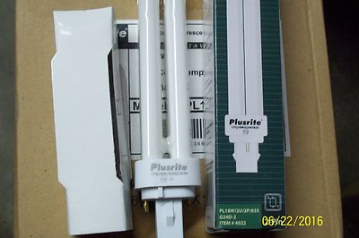 (5) 18 WATT 18W 3500K G24D-2 PLUSRITE DBL 2 PIN FLUORESCENT LAMP LIGHT BULB 4022