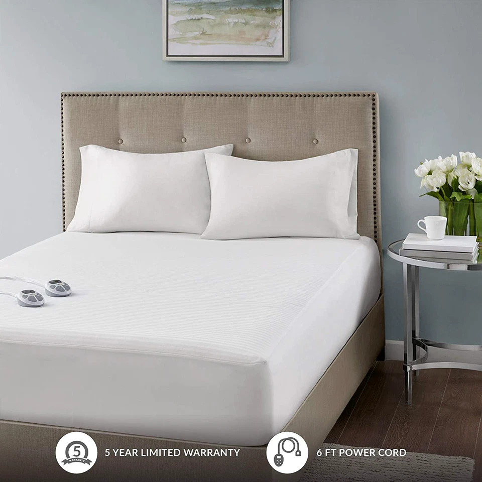 Waterproof Heated Mattress Pad Warming Matress Cover Electric Bed Warmer Fitted - Image 4 of 4