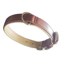 Halsband,Hundehalsband, Lederhalsband,Flexi, Perlmutt,Rot, 46Cm,Gr.M,Neu,🐕