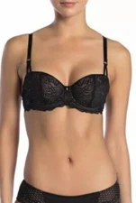 Wacoal B'Tempted UNDISCLOSED LACE Contour Bra Sz 36DD NWT $44 Black 953257
