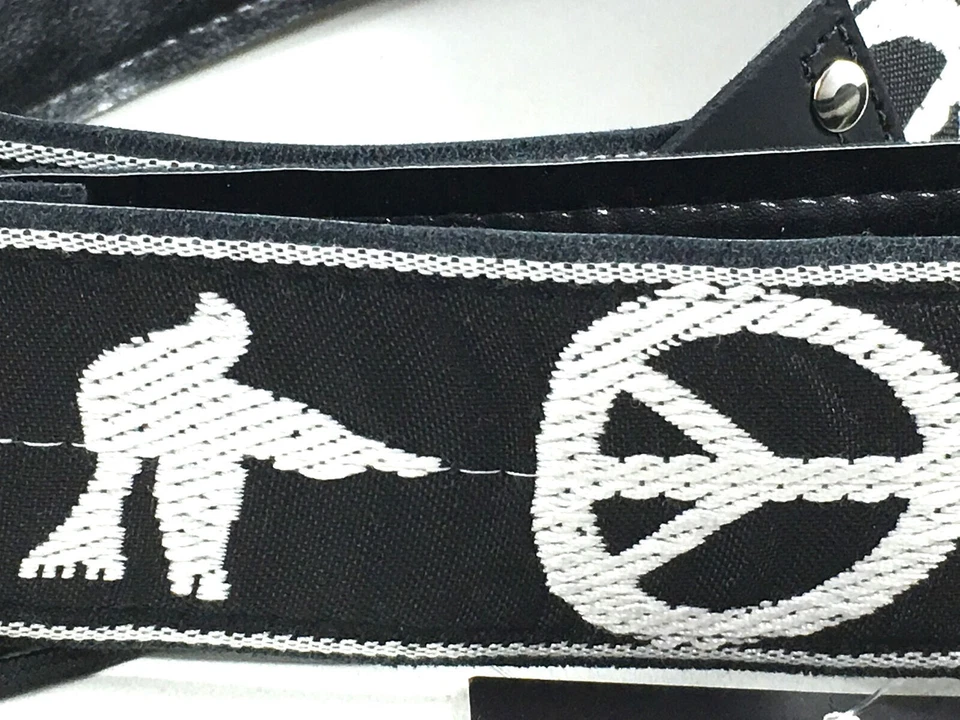 Ремешок для гитары Ace винтажный стиль дизайн Peace Doves черно-белый - Изображение 2 из 4