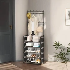 Shoe Rack Style Hallway Coat Rack - A Three-In-One Entrance Organizer