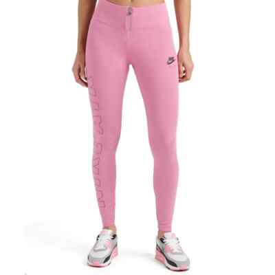 Nike Air Graphic Womens Size XS Zip Leggings Pink Flamingo Black