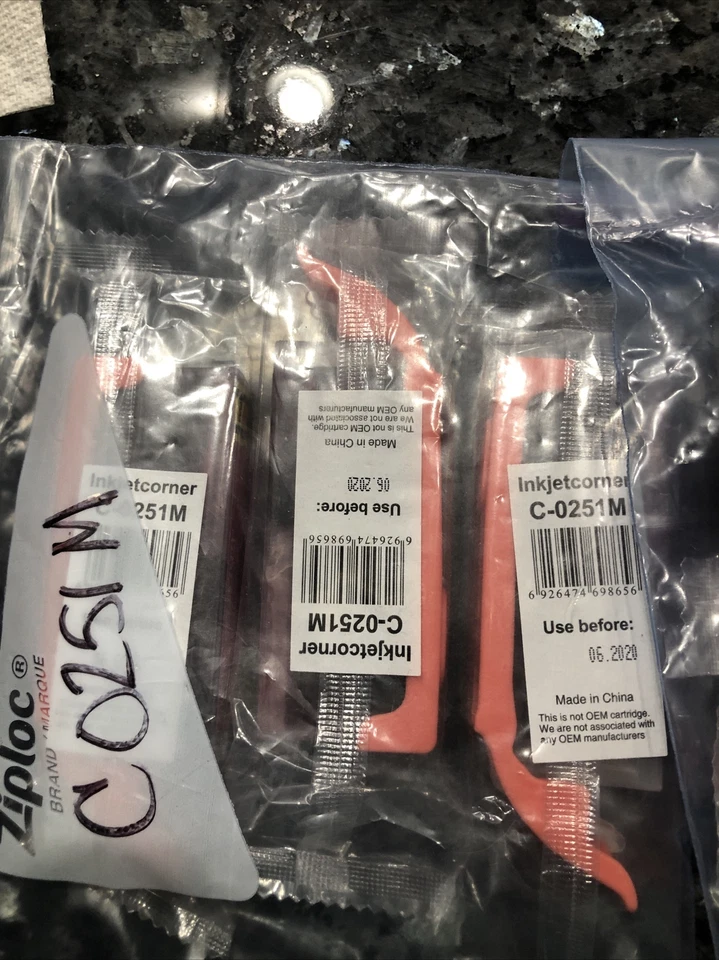 Lot Printer Ink SEALED C0251BK(4) C0251C(3) C0251M(3) C0251Y(2) - Image 3 of 3