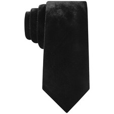 SEAN JOHN Black Velvet Solid Pindot Tail Slim Tie