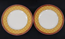 2 ViLLEROY & BOCH SAFRAN SWiTCH PLANTATiON CANE WEBBiNG 10.5" DiNNER PLATE LOT
