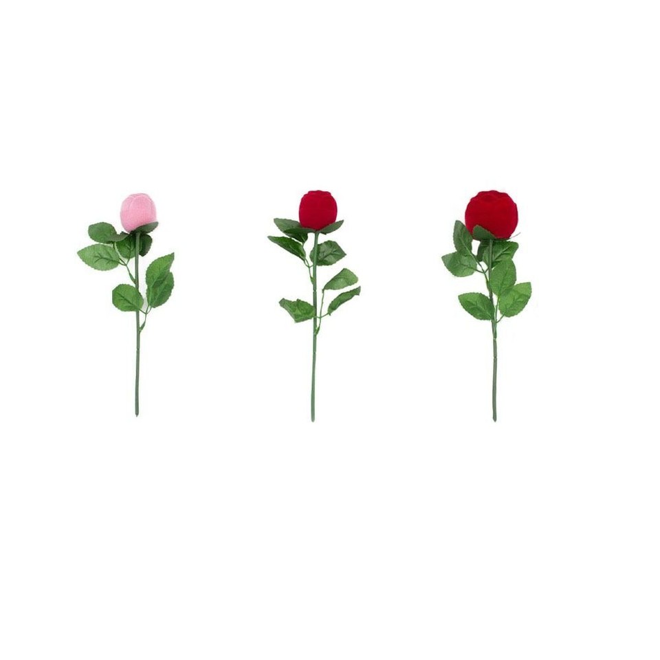 2Pcs Velvet Rose Flower Ring Box Engagement Ring Bearer Case Couple eBay